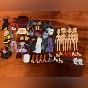 Bratz Dolls + Clothing Lot
